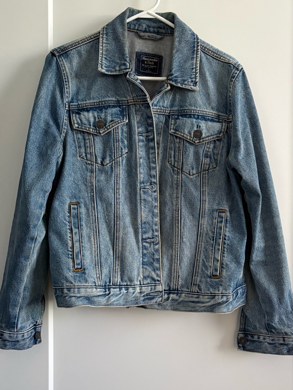 Abercrombie & Fitch Light Blue Denim Jacket with Navy Label